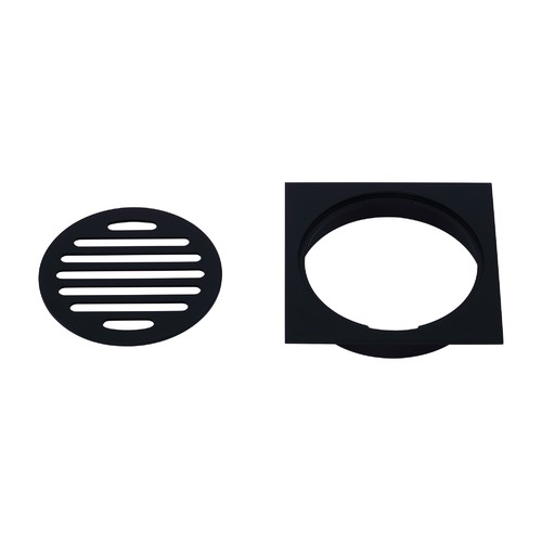 11cm Square Black Floor Grate Drain