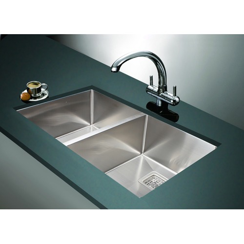 84 x 51cm Round Handmade Double Stainless Steel Kitchen Sink