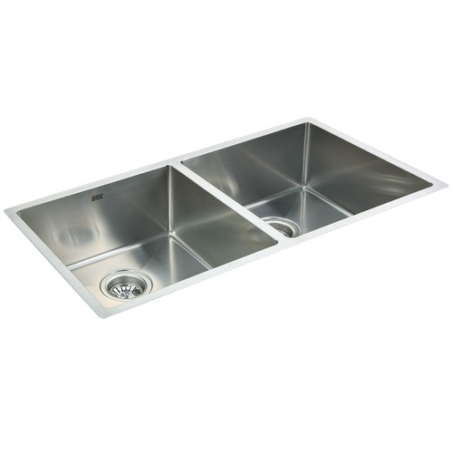 87 x 44cm Round Handmade Double Stainless Steel Kitchen Sink