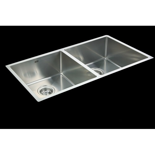 87 x 44cm Round Handmade Double Stainless Steel Kitchen Sink