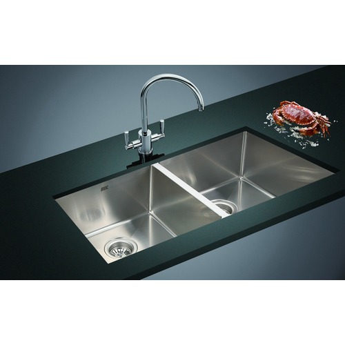 87 x 44cm Round Handmade Double Stainless Steel Kitchen Sink