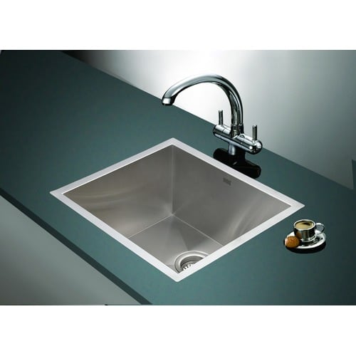 51 x 45cm Straight Cornered Single Stainless Steel Sink Bowl