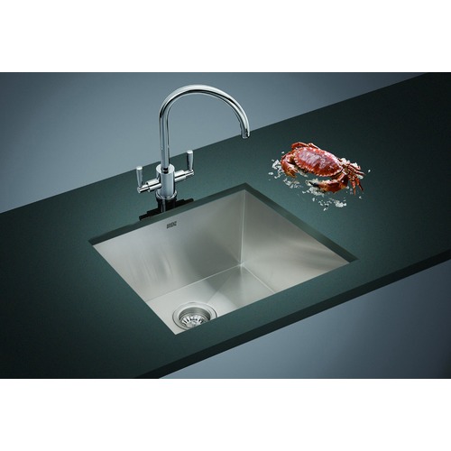 51 x 45cm Straight Cornered Single Stainless Steel Sink Bowl