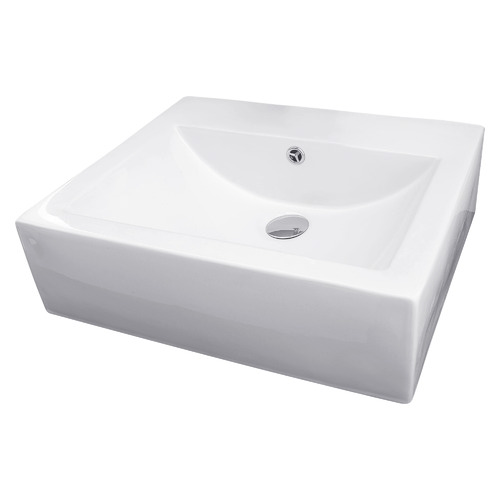 52cm White Rectangular Ceramic Basin | Temple & Webster