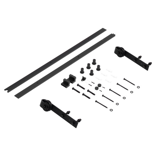Black 200cm Sliding Barn Door Hardware Kit