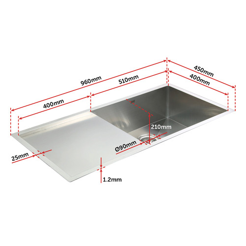 Single Kitchen Sink with Draining Board