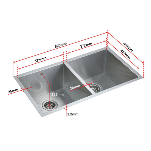 26cm Double Kitchen Sink Bowl