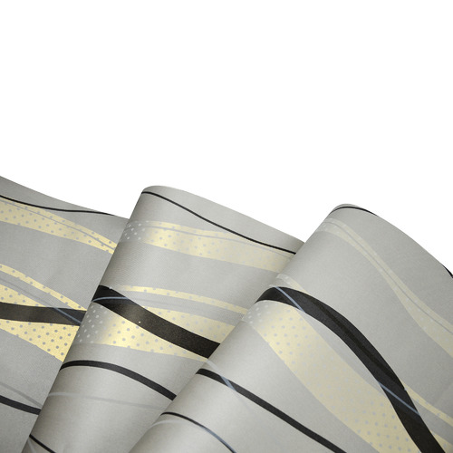 Silver Flocking Curve Wallpaper