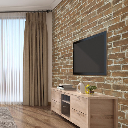 Brown Faux Brick Wallpaper