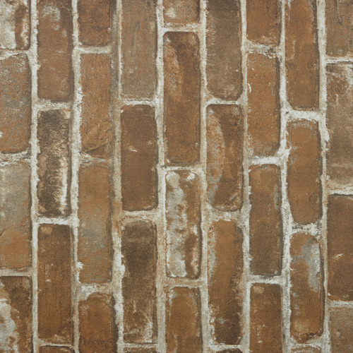 Brown Faux Brick Wallpaper