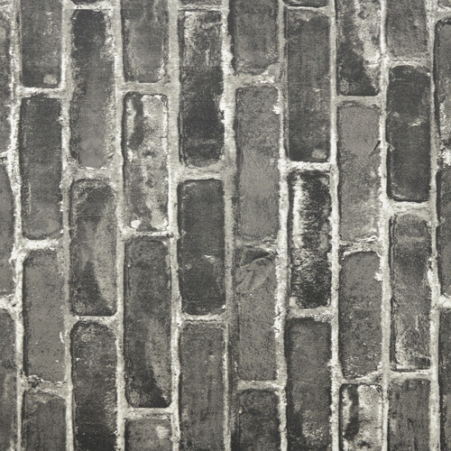 Grey Faux Brick Wallpaper
