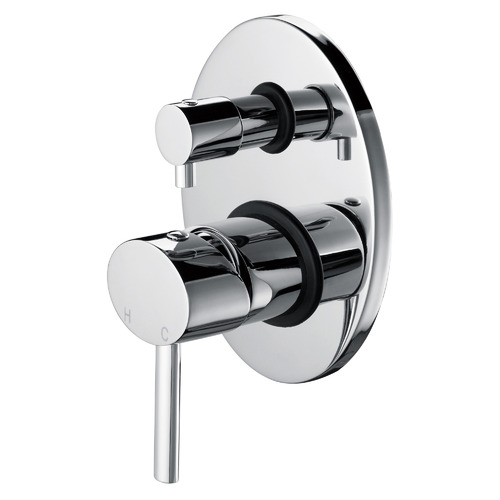 Chrome Oval Shower Wall Mixer with Diverter | Temple & Webster