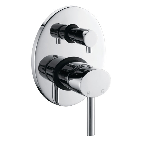 Chrome Oval Shower Wall Mixer with Diverter | The Build by Temple & Webster