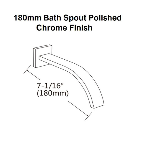 18cm Polished Chrome Bath Spout
