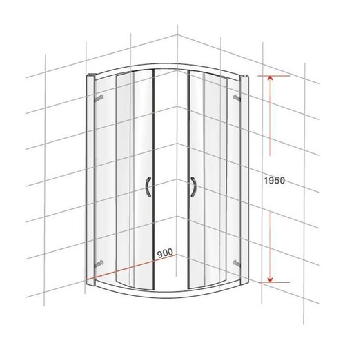 Curved Rapid Glass Sliding Shower Screen