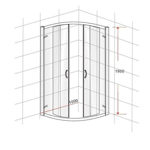 Curved Rapid Glass Sliding Shower Screen