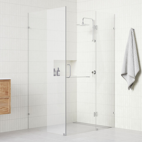 Chrome Valor Glass Shower Screen