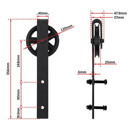 200cm Sliding Barn Door Hardware Kit