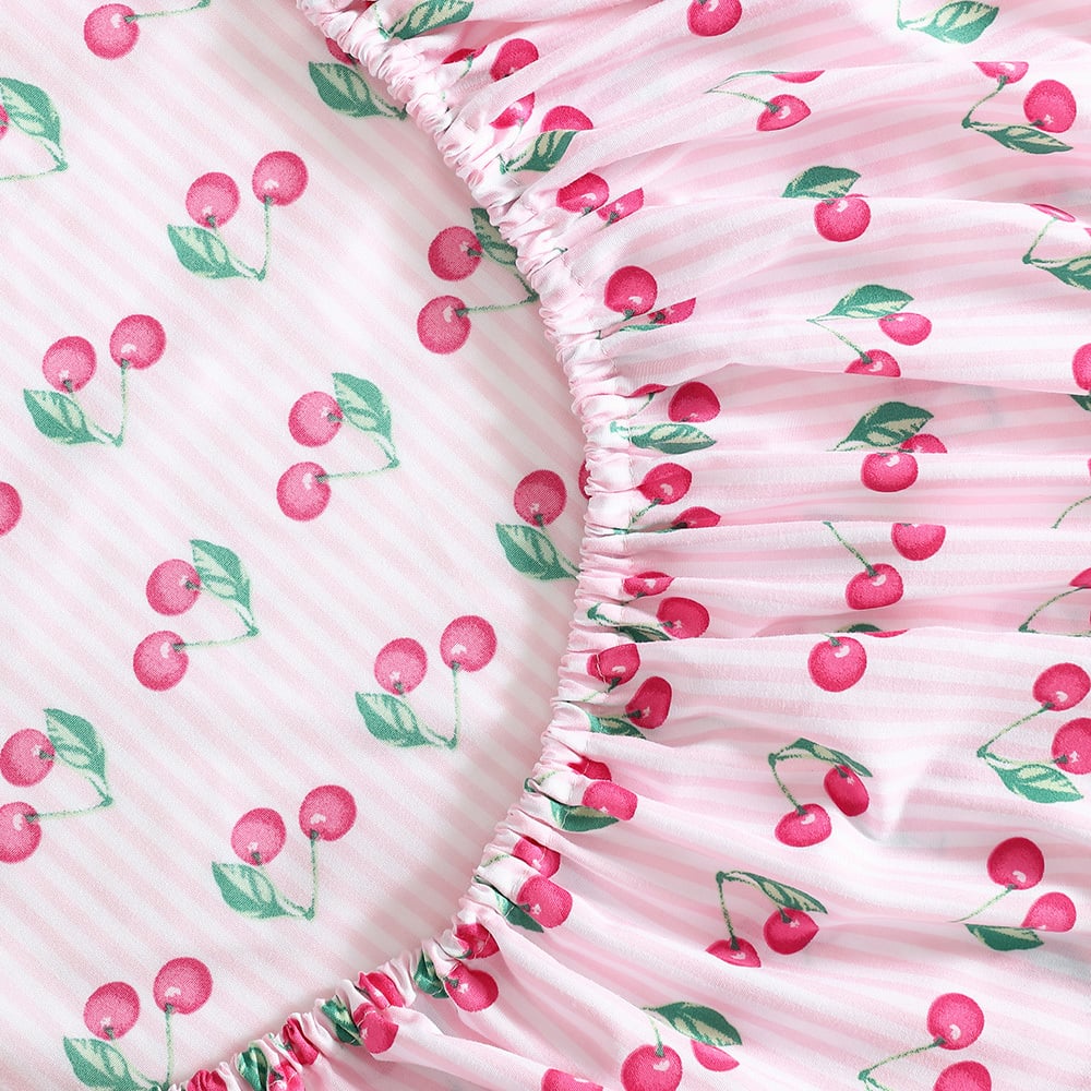 Cherry Stripe Sheet Set