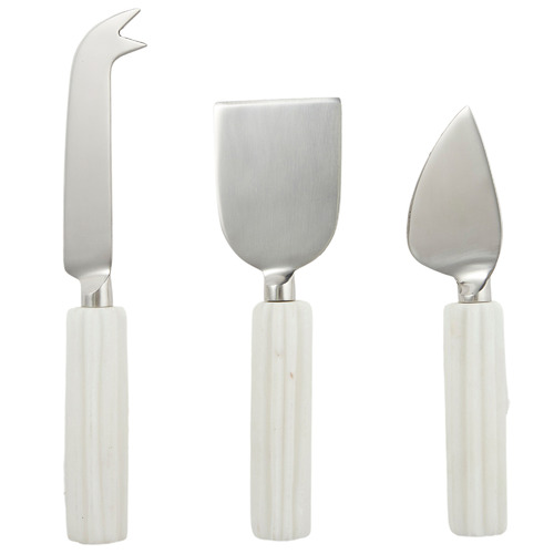 3 Piece Mara Marble & Stainless Steel Cheese Knife Set