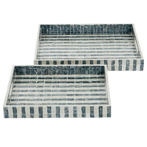 2 Piece Caden Stone Inlay Tray Set