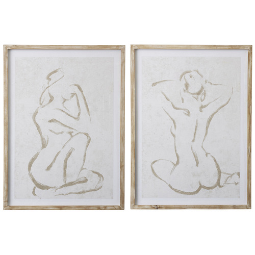 2 Piece Grace Framed Printed Wall Art Set