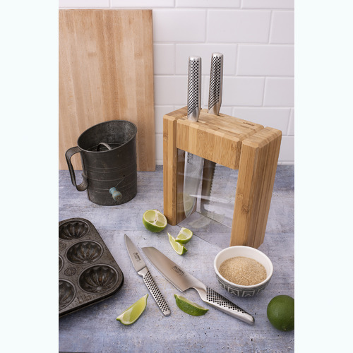 Global 5 Piece Teikoku Knife Block Set Temple & ster