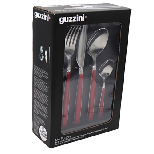 Guzzini 24 Piece Guzzini My Fusion Red Cutlery Set Temple & ster