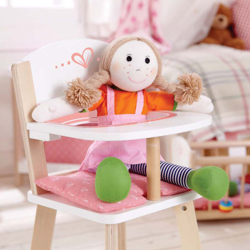 Kids' Wooden Doll High Chair
