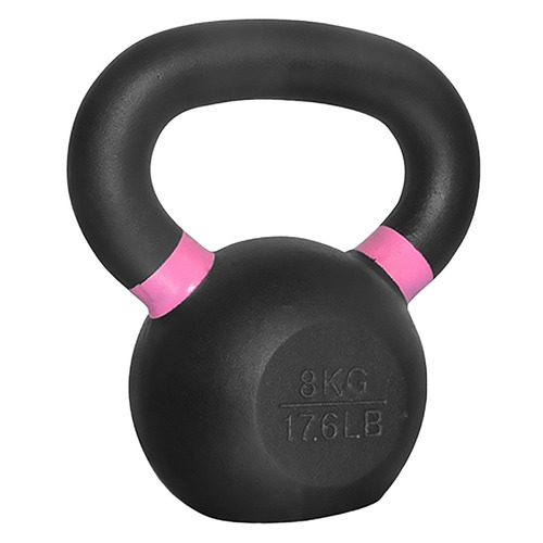 LaHacienda Black & Pink 8kg Cast Iron Kettlebell | Temple & Webster