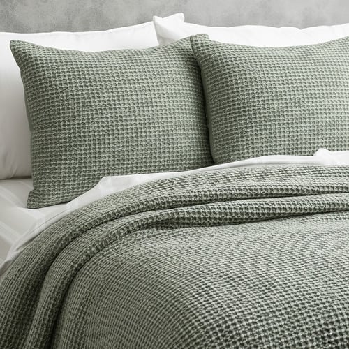 Moss Waffle Arwen Cotton Comforter Set