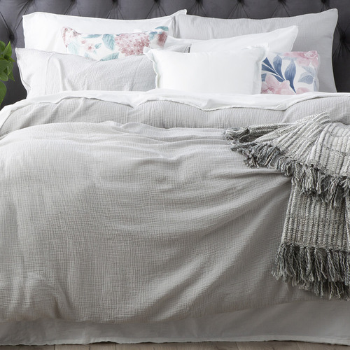 Silver Solana Cotton Quilt Cover Set