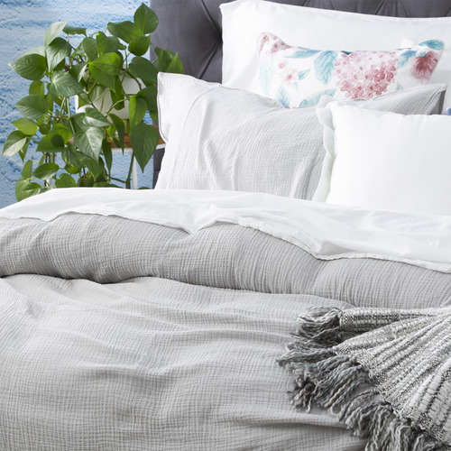 Silver Solana Cotton Quilt Cover Set