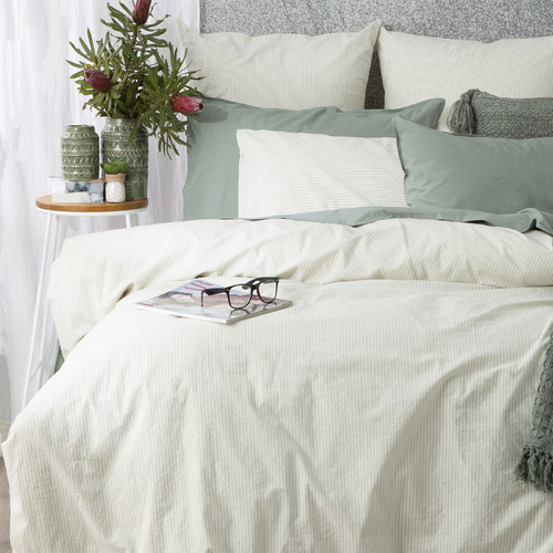 Chiswick Living Forest Portofino VintageWashed Cotton Quilt Cover Set Temple & ster