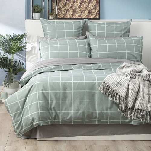 Chiswick Living Sander European VintageWashed Cotton Quilt Cover Set Temple & ster