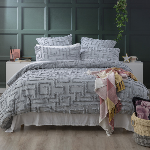Silver Riley Cotton Quilt Cover Set