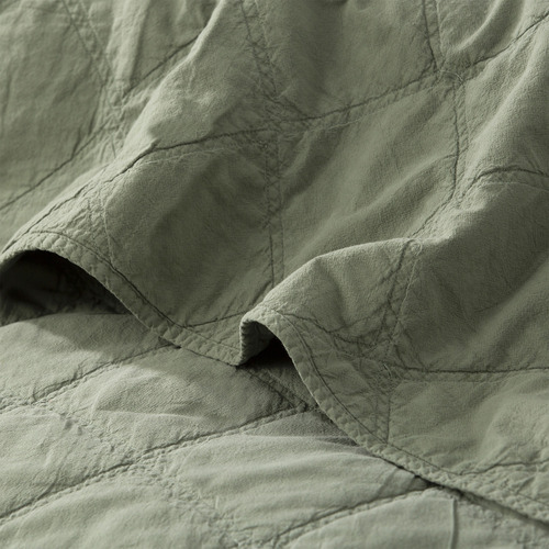 Fern Attwood Vintage Stonewashed Quilted Cotton Coverlet Set