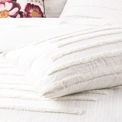White Classic Vintage Washed Tufted Cotton Quilt Cover Set