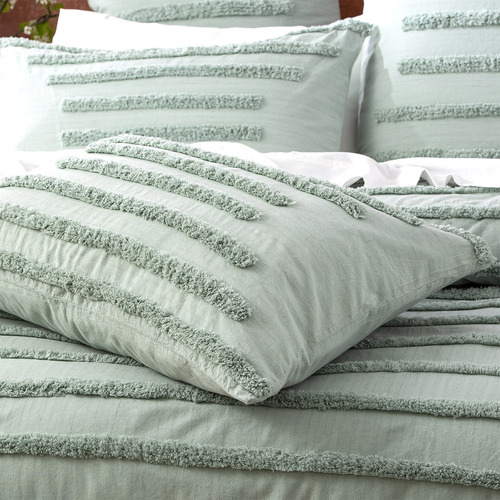 Sage Classic Vintage Washed Tufted Cotton Quilt Cover Set