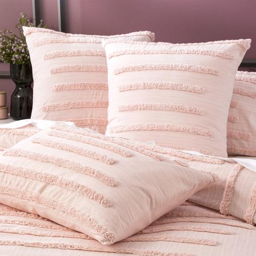 Chenille Wave 100% Cotton Vintage Washed Aqua Tufted European Pillowcase by Cloud Linen main image 1
