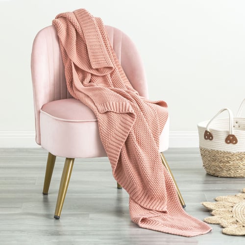 Moss Seed Stitch Cotton Throw