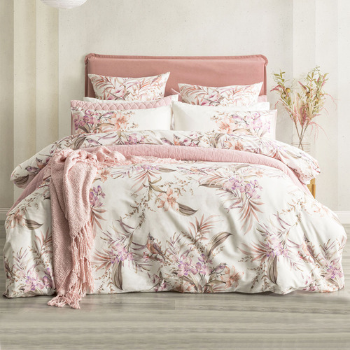 Chiswick Living Chiffon Grevillea Cotton Quilt Cover Set | Temple & Webster