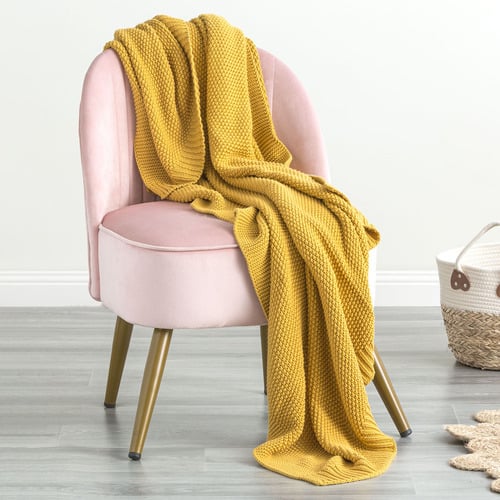 Moss Seed Stitch Cotton Throw