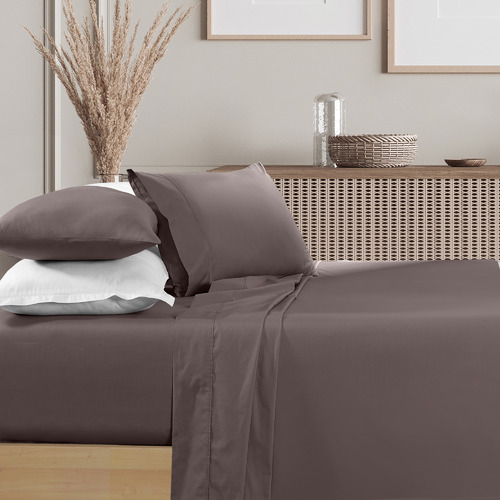 Chiswick Living Solid 1500TC Cotton-Blend Sheet Set | Temple & Webster
