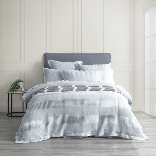 Chiswick Living Sky Elegance Cotton Waffle Quilt Cover Set Temple