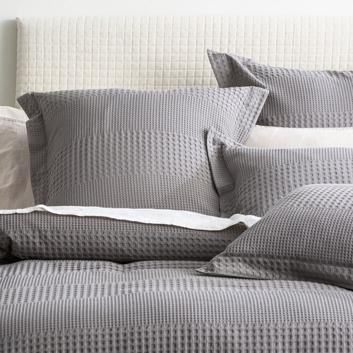 Fossil Elegance Waffle Cotton Jacquard Quilt Cover Set