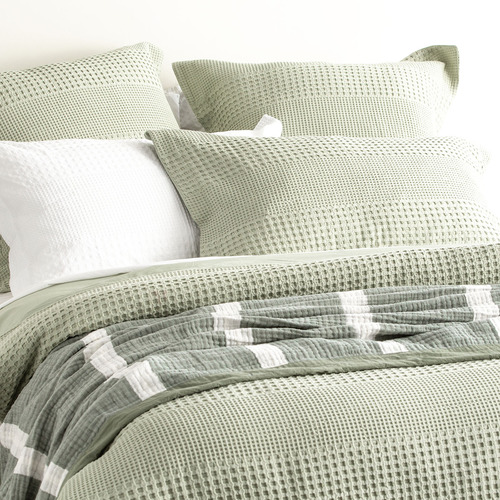 Moss Elegance Waffle Cotton Jacquard Quilt Cover Set
