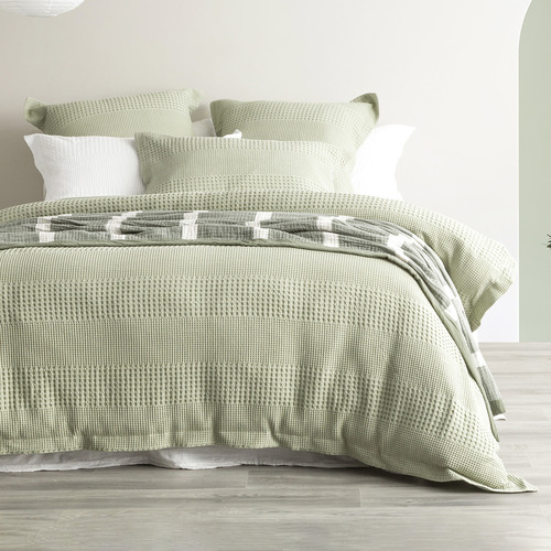 Moss Elegance Waffle Cotton Jacquard Quilt Cover Set