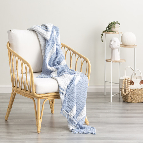 Ray Striped Vintage Washed Cotton Throw