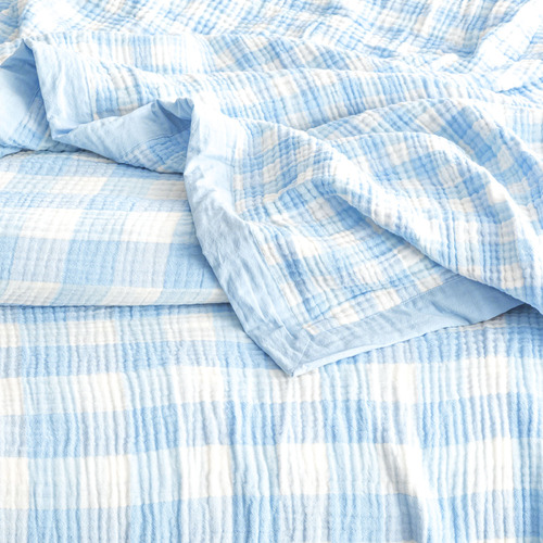 Gingham Washed Cotton Blanket